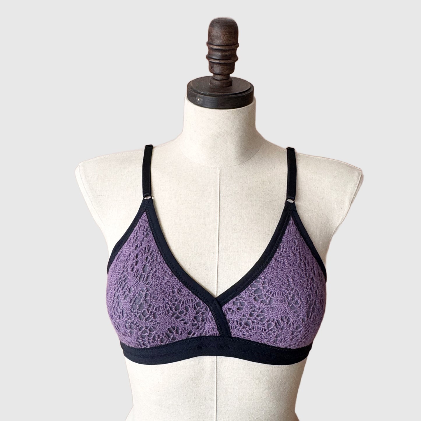 Merino wool lace bra Small/Medium A Cup | Handmade in Canada merino wool underwear and lingerie