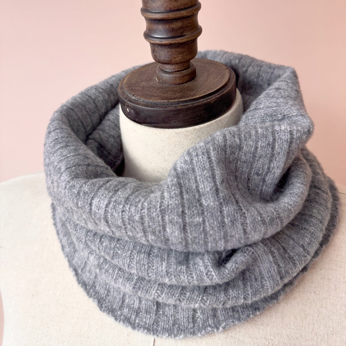 Ribbed Knit Merino Wool Neck Wrap | Wool Infinity Scarf | 4 Colors