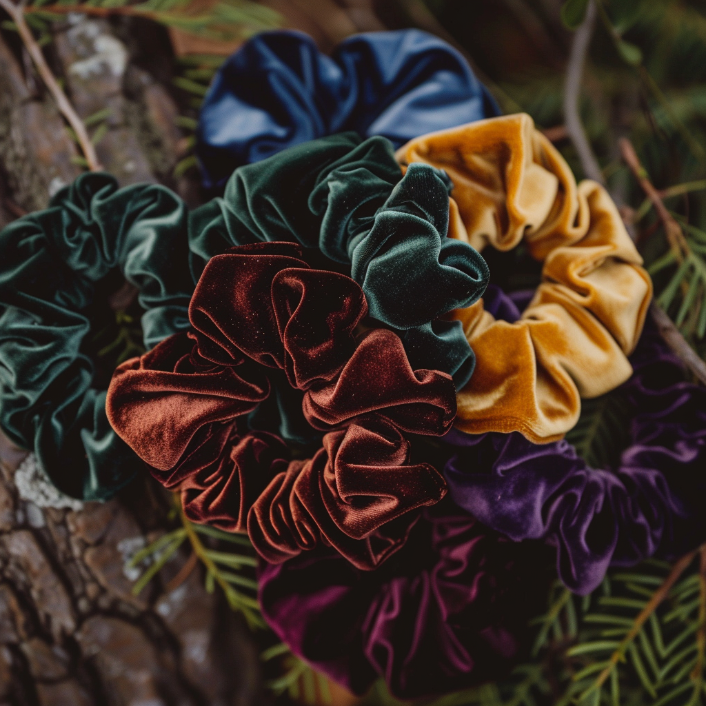 100% silk hair scrunchies