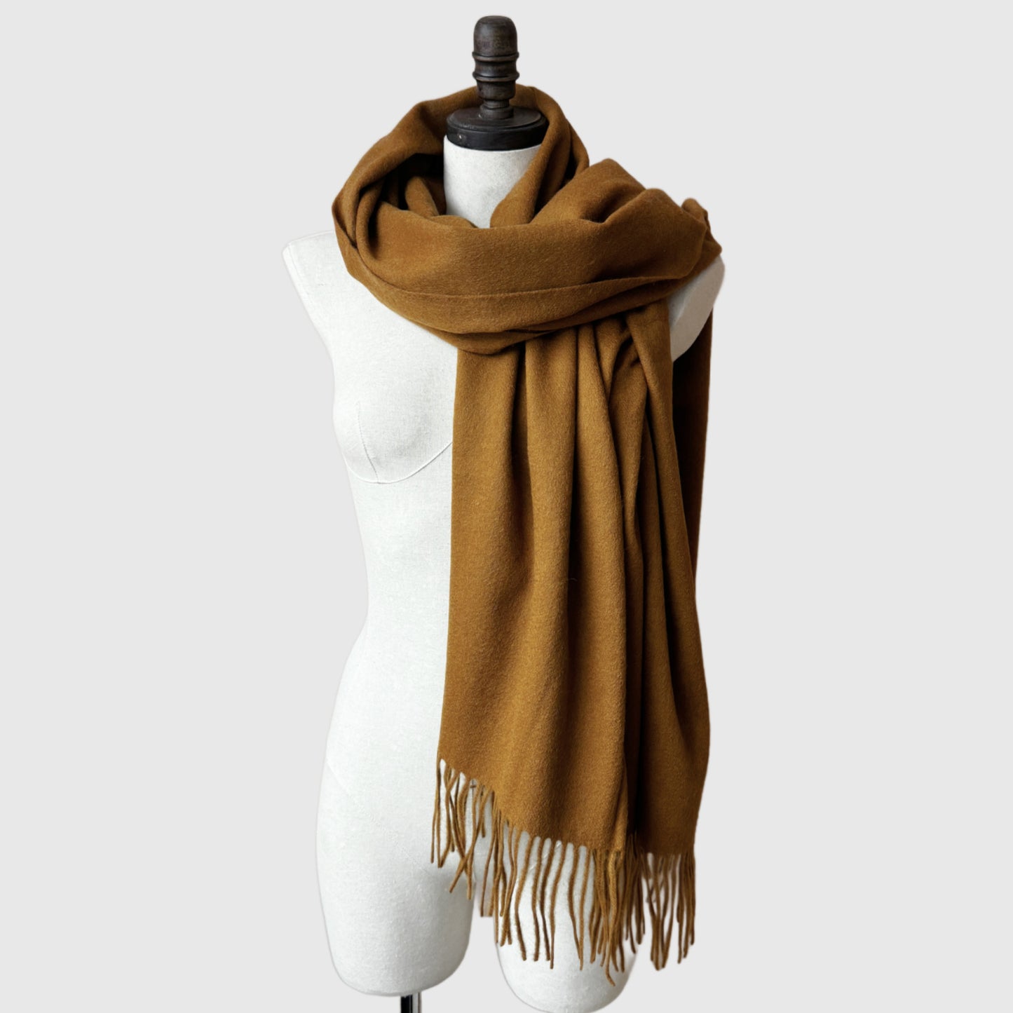 Light Grey Lambswool scarf | Long Wool Wrap