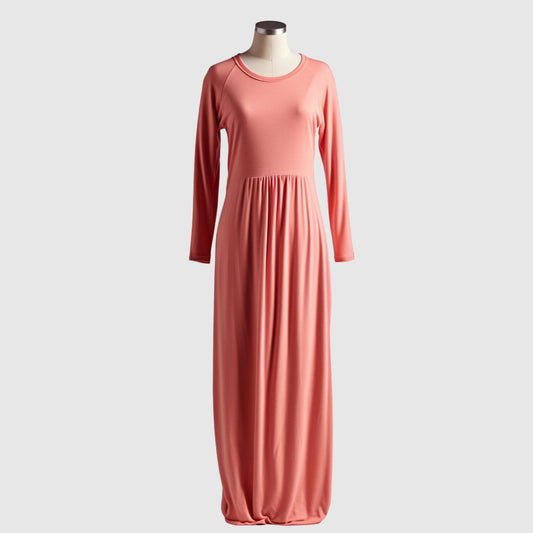 organic cotton fleece long maxi dress