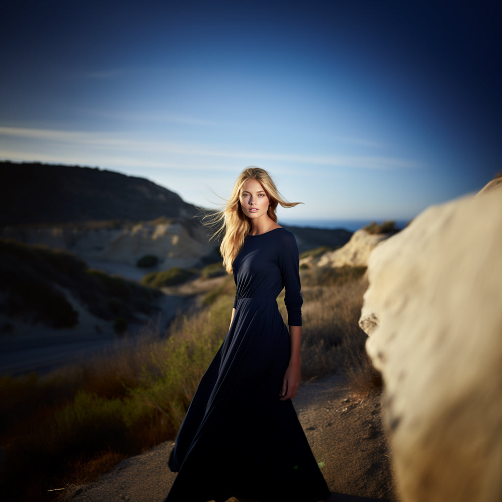 very long maxi dress, Handmade Organic Cotton Jersey Dress. Designed in Canada, this dress features a slightly fitted waist and an A-line skirt for a flattering silhouette. Its fitted long sleeves enhance its timeless appeal