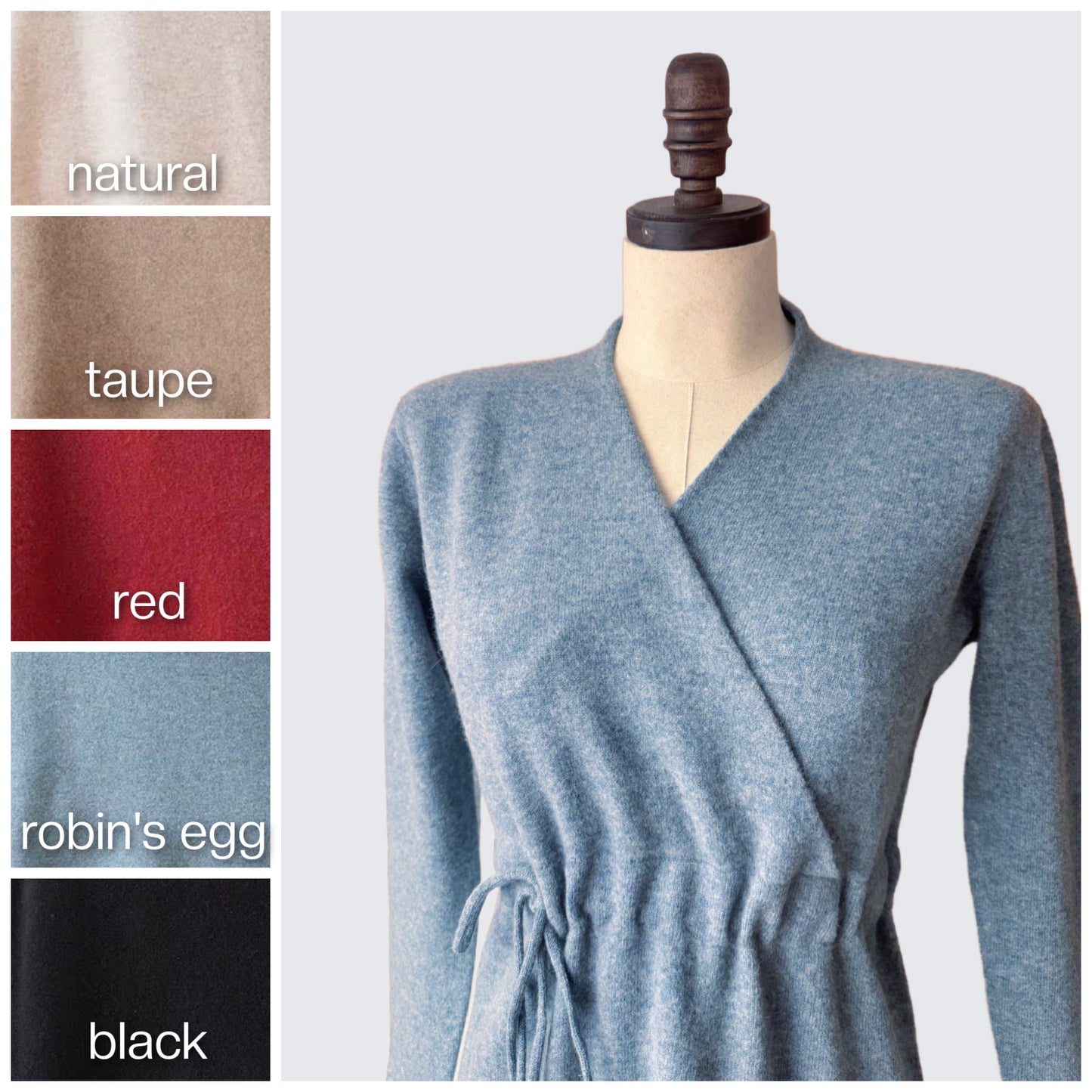 Faux Wrap Dress - merino wool knit | 5 Colors | Women’s merino knitwear