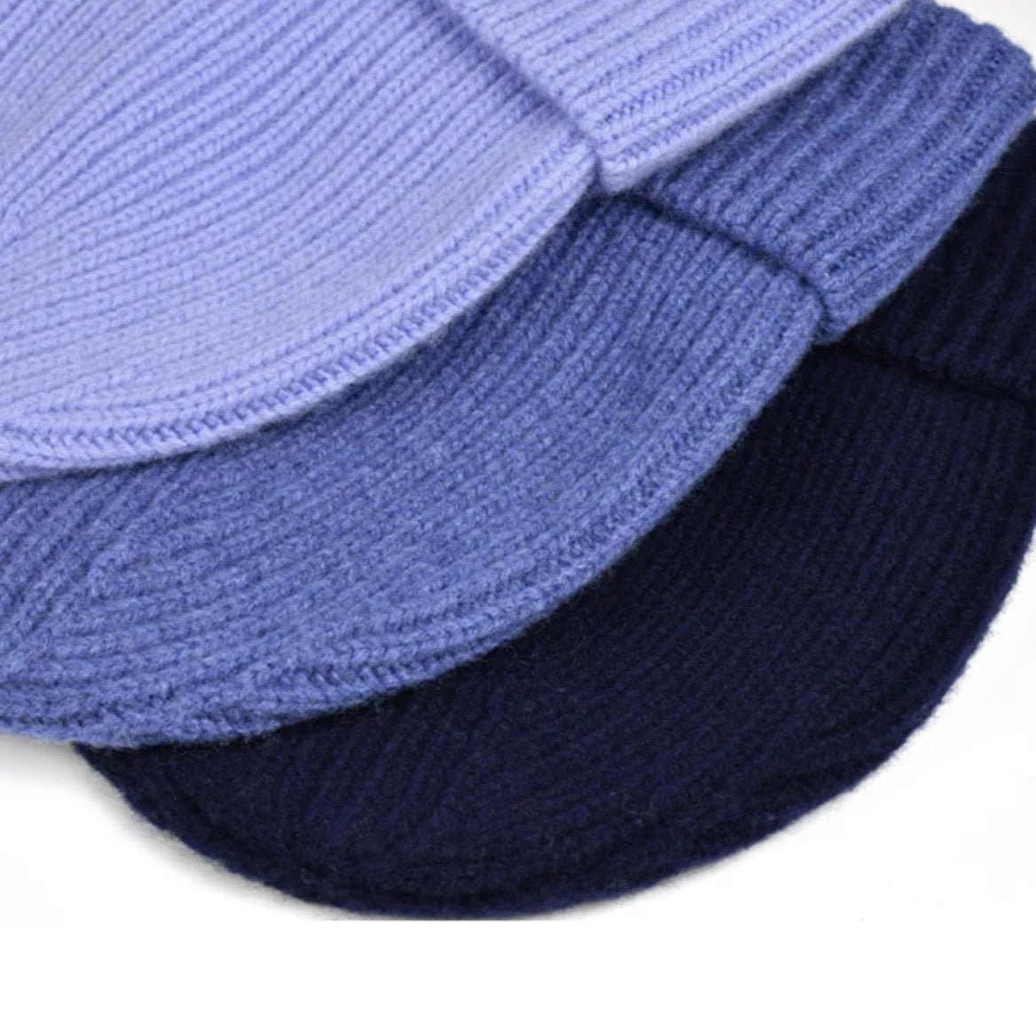 merino wool beanies in blue