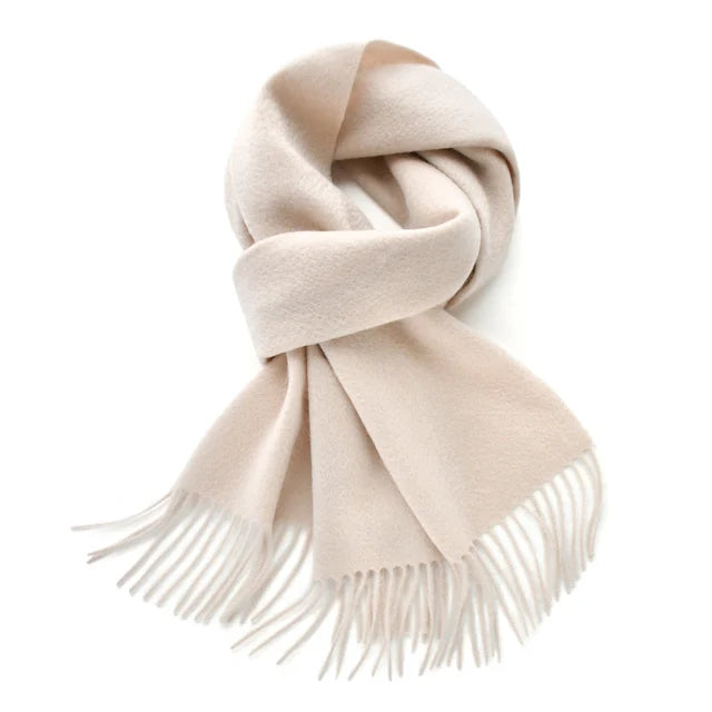 Cashmere long scarf with tassels