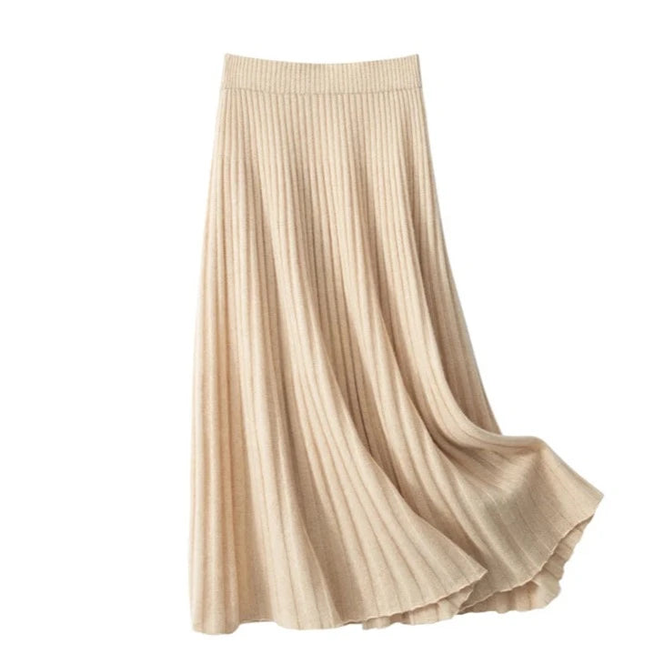 cashmere pleated skirt