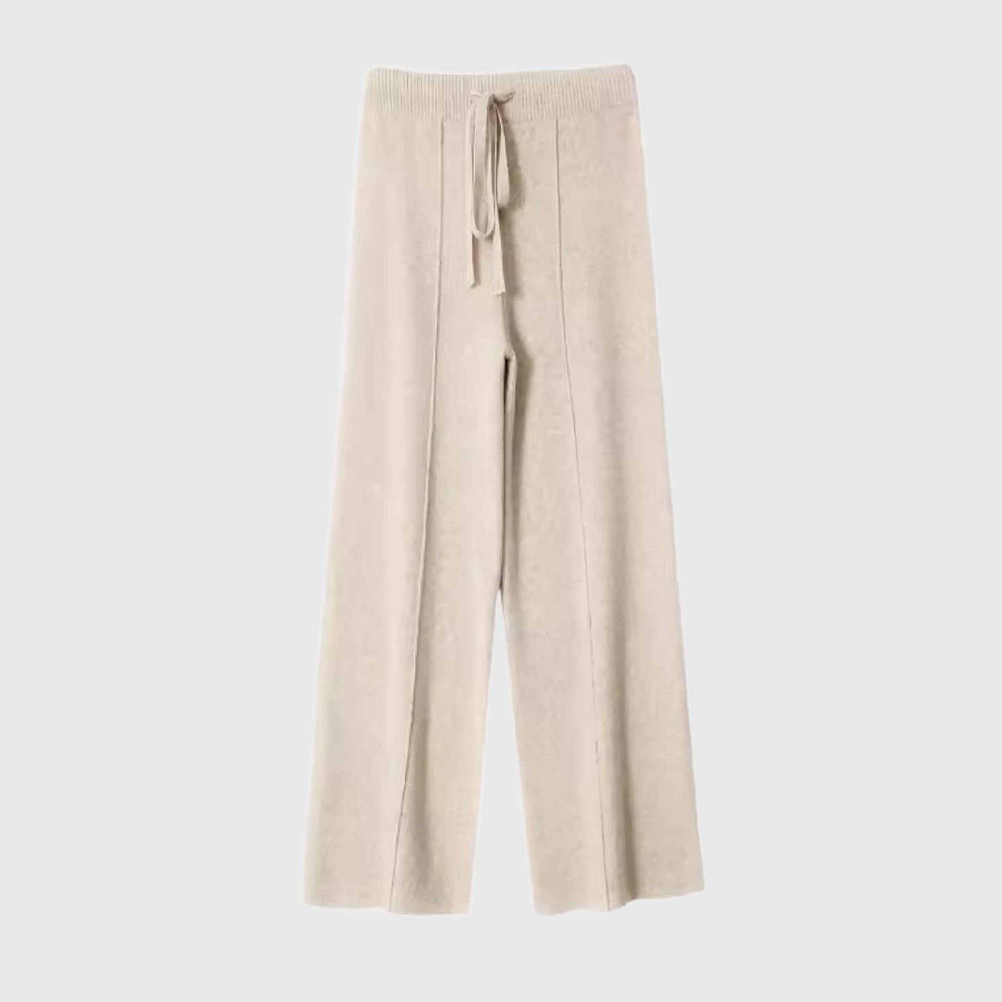 Wide leg drawstring pants | Women's merino wool casual clothing