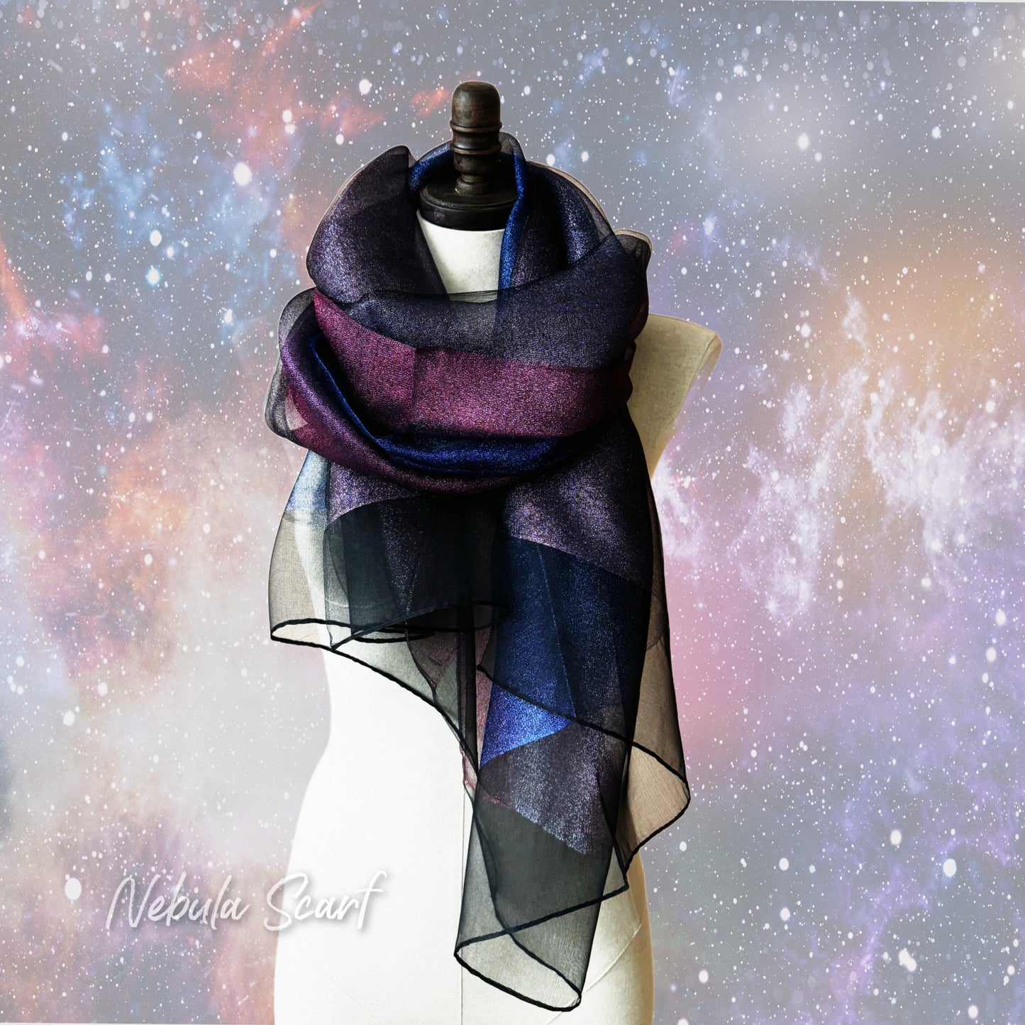 Nebula Scarf Silk Blend | Gradient Ombré Scarf