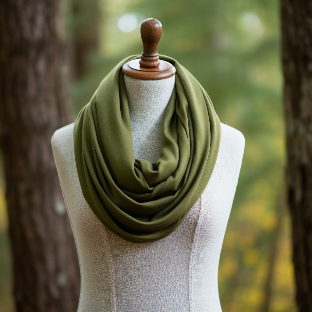 olive green merino wool neck wrap