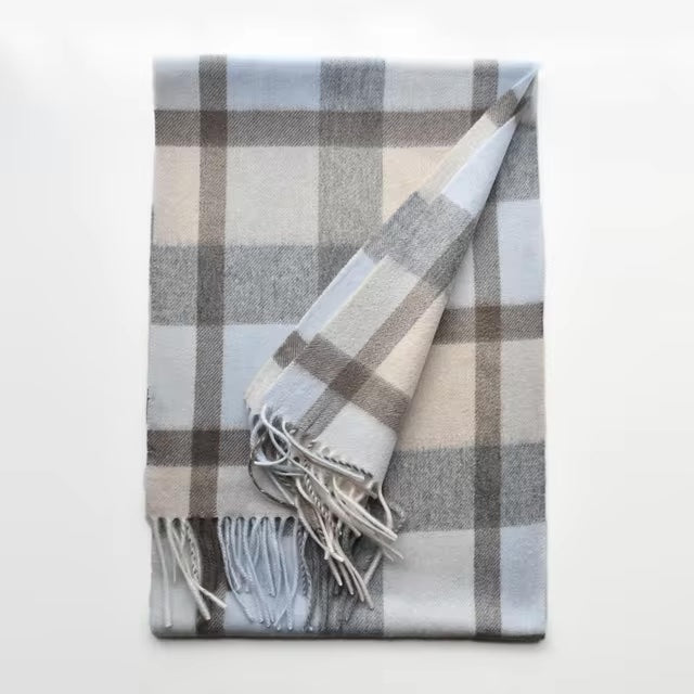 Pastel plaid cashmere scarf | Cashmere Accessories by Econica