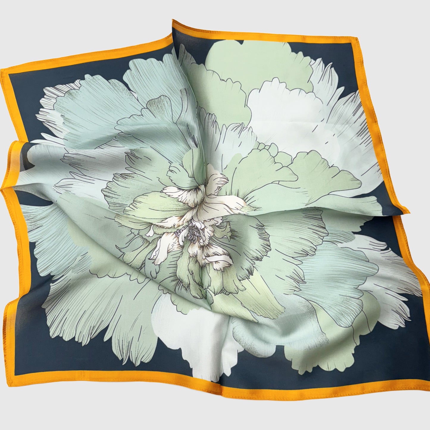 Peony Floral Silk Neck Scarf | Silk Summer Neck Wrap