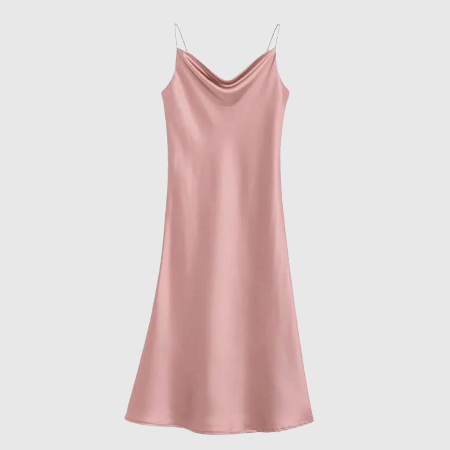 pink silk slip dress