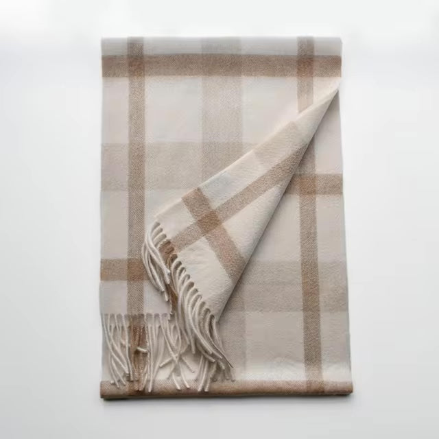 pastel plaid scarf in 100% cashmere