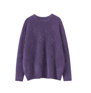 Purple Grape Brushed cashmere pullover top | Small/Medium