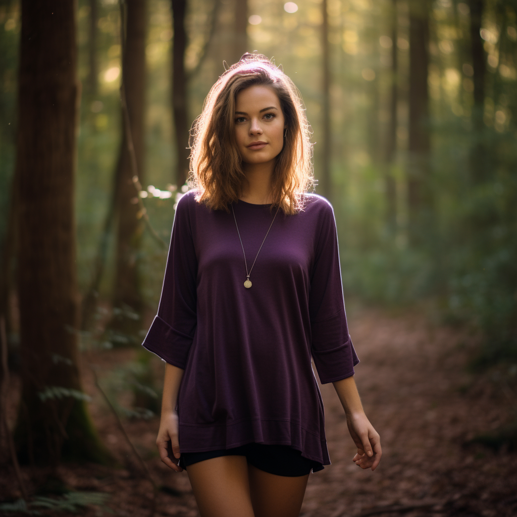 purple tunic top merino wool