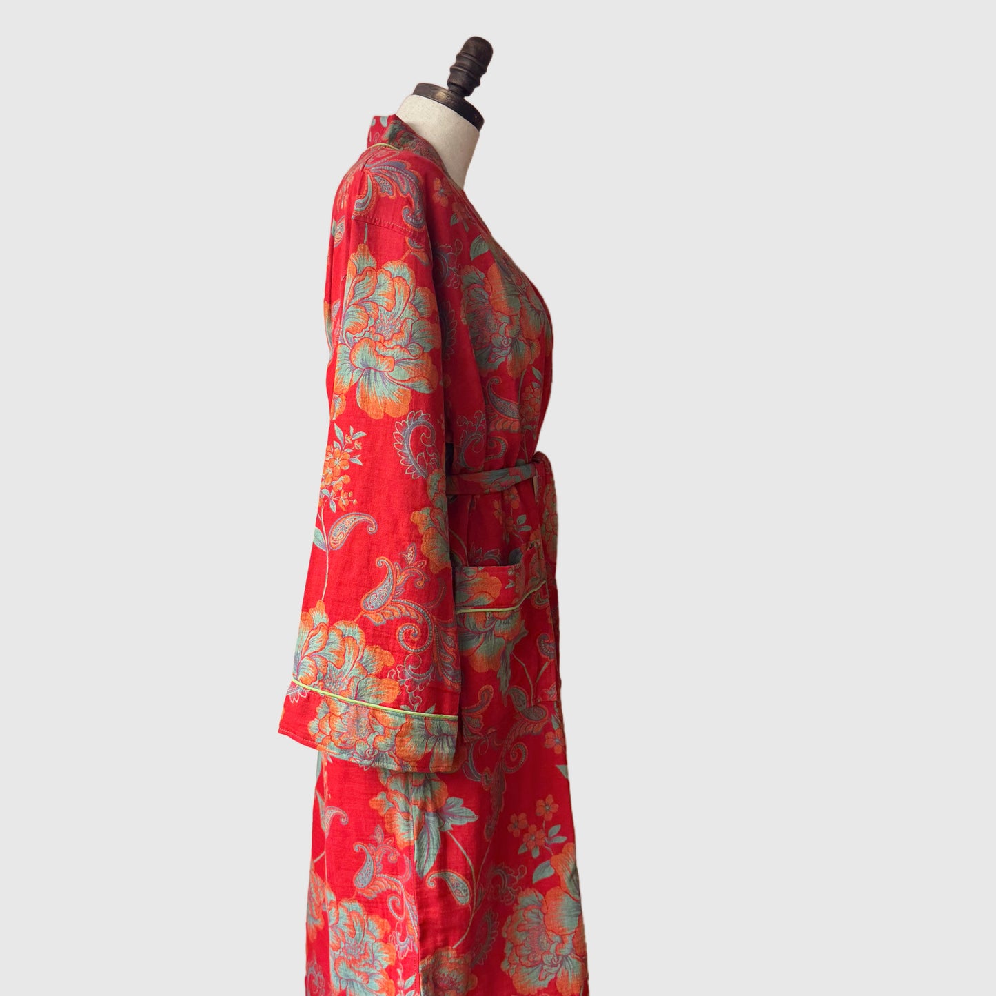 100% Cotton Bathrobe with floral motif | 4 Colors | Women’s loungewear
