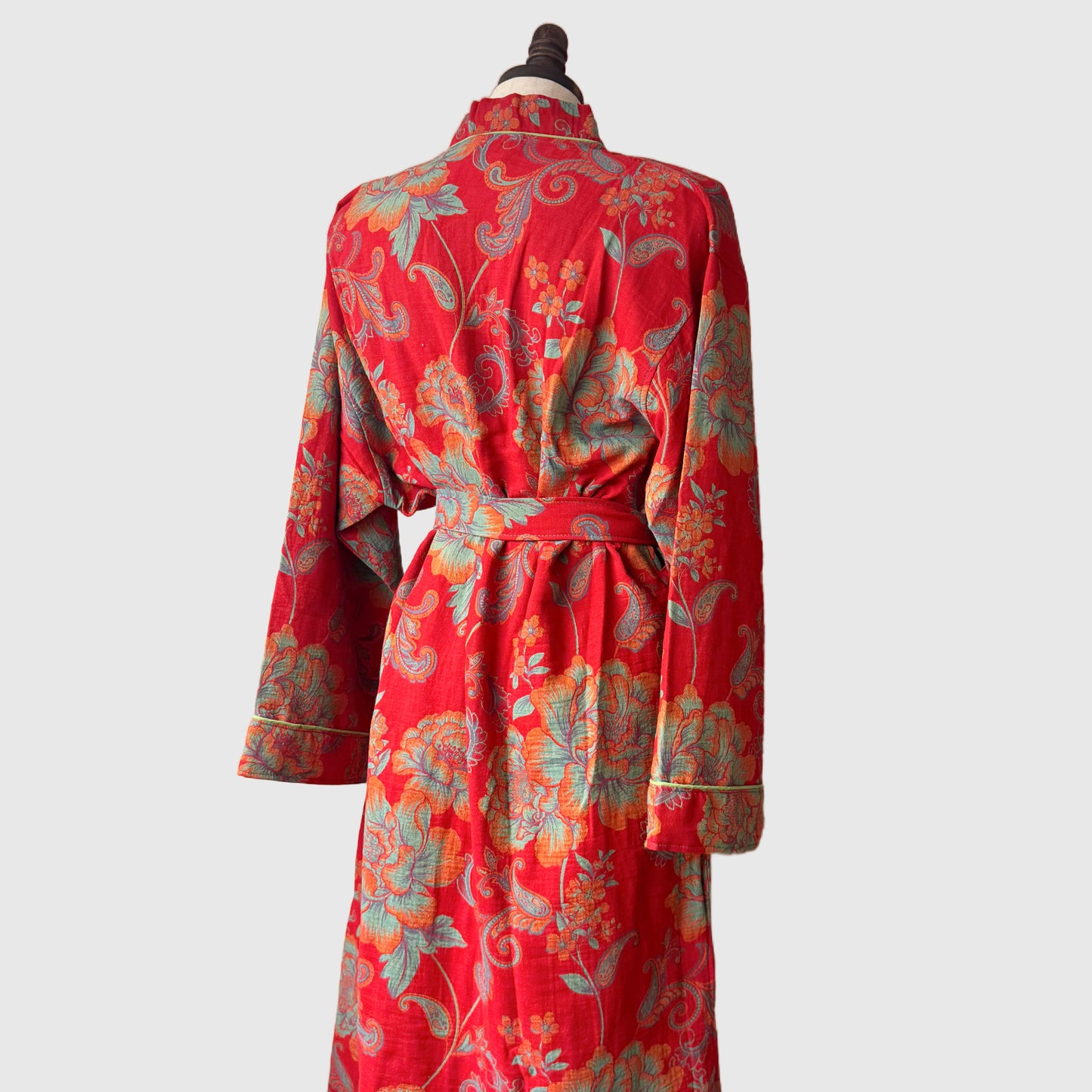100% Cotton Bathrobe with floral motif | 4 Colors | Women’s loungewear