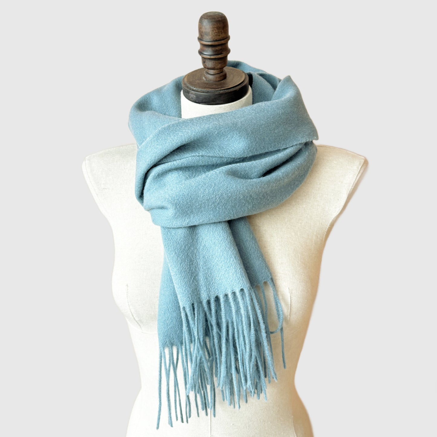 Long lambswool scarf with tassels | Winter wool scarves