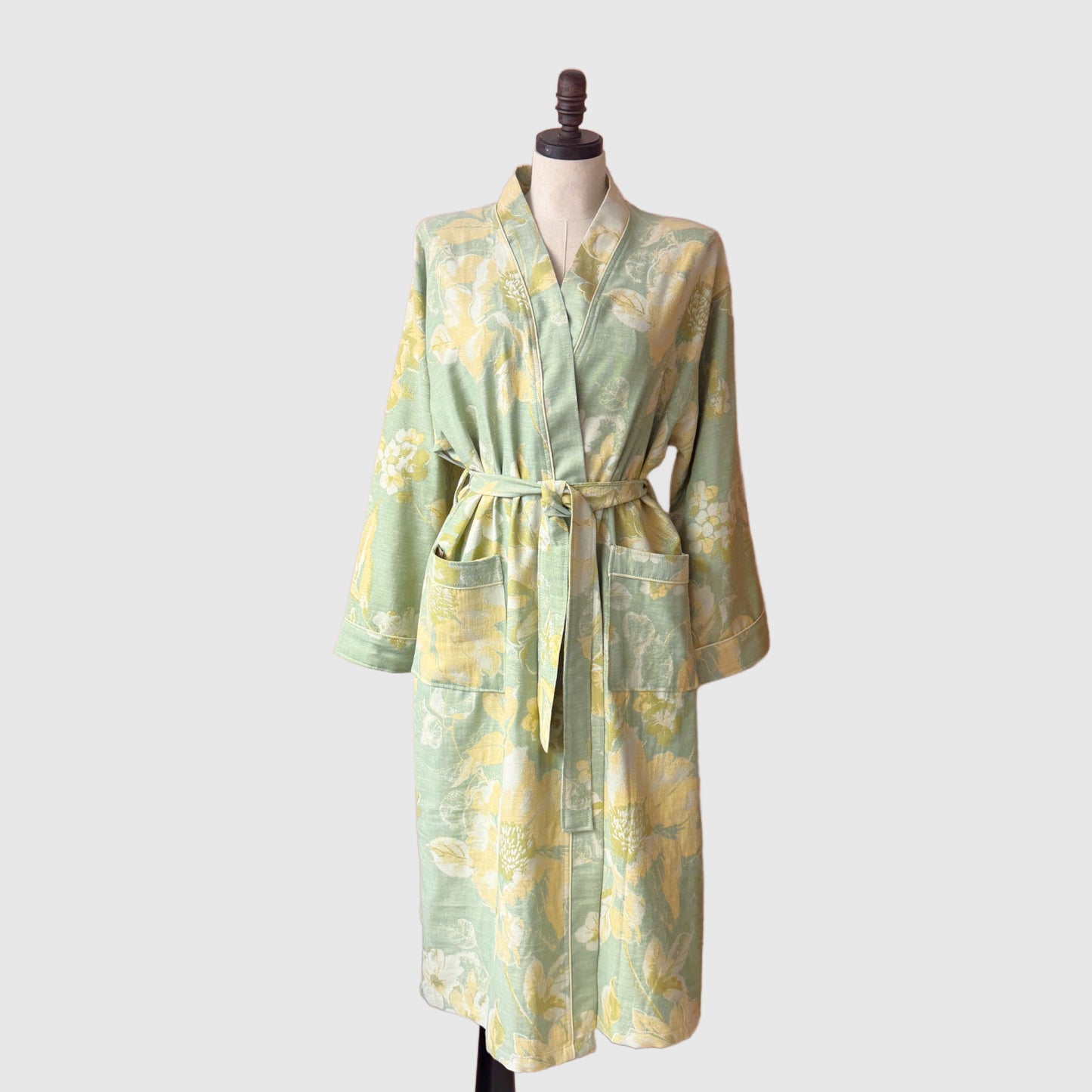 100% Cotton Bathrobe with floral motif | 4 Colors | Women’s loungewear