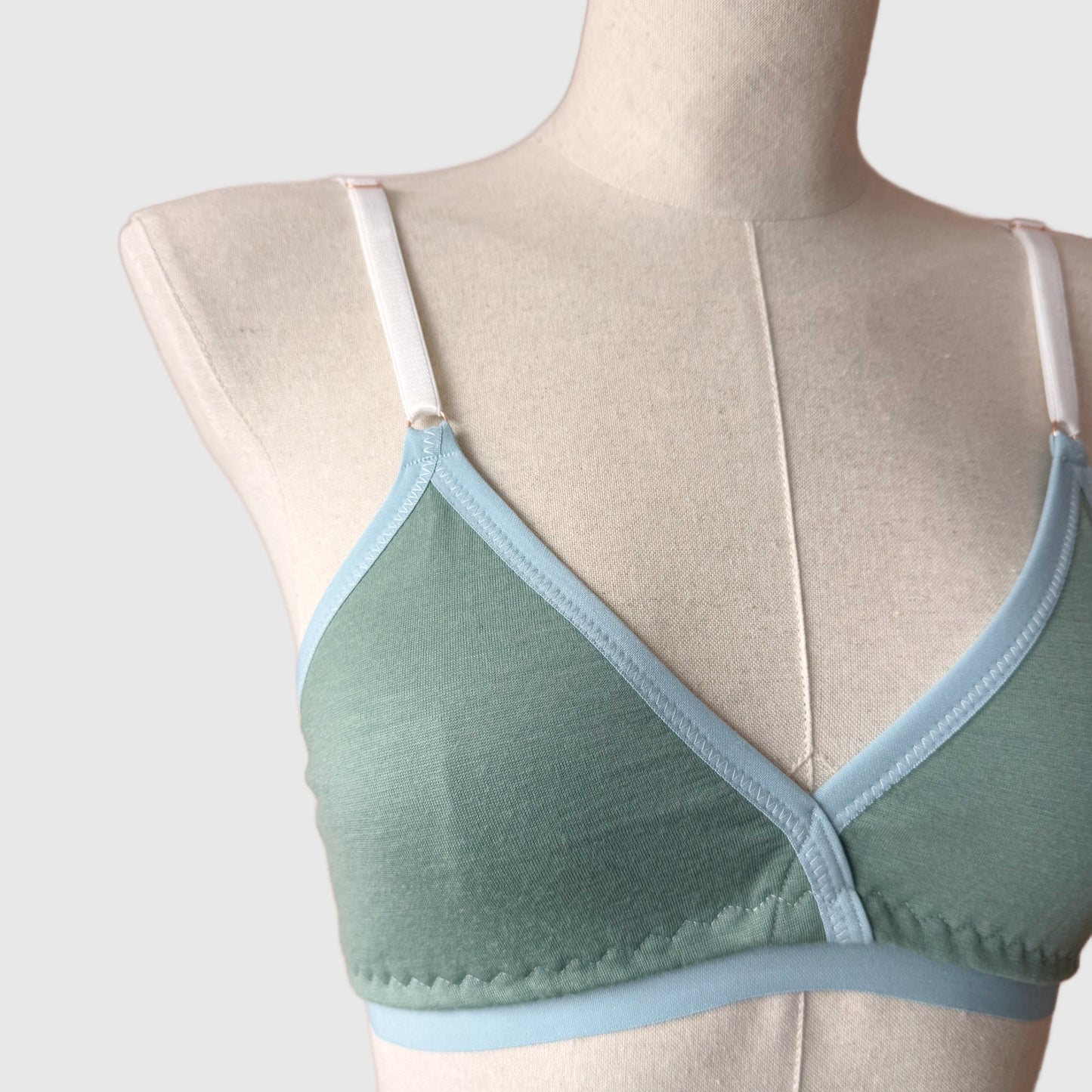 Merino wool bra Small/Medium Sage Green | Handmade in Canada merino wool intimates