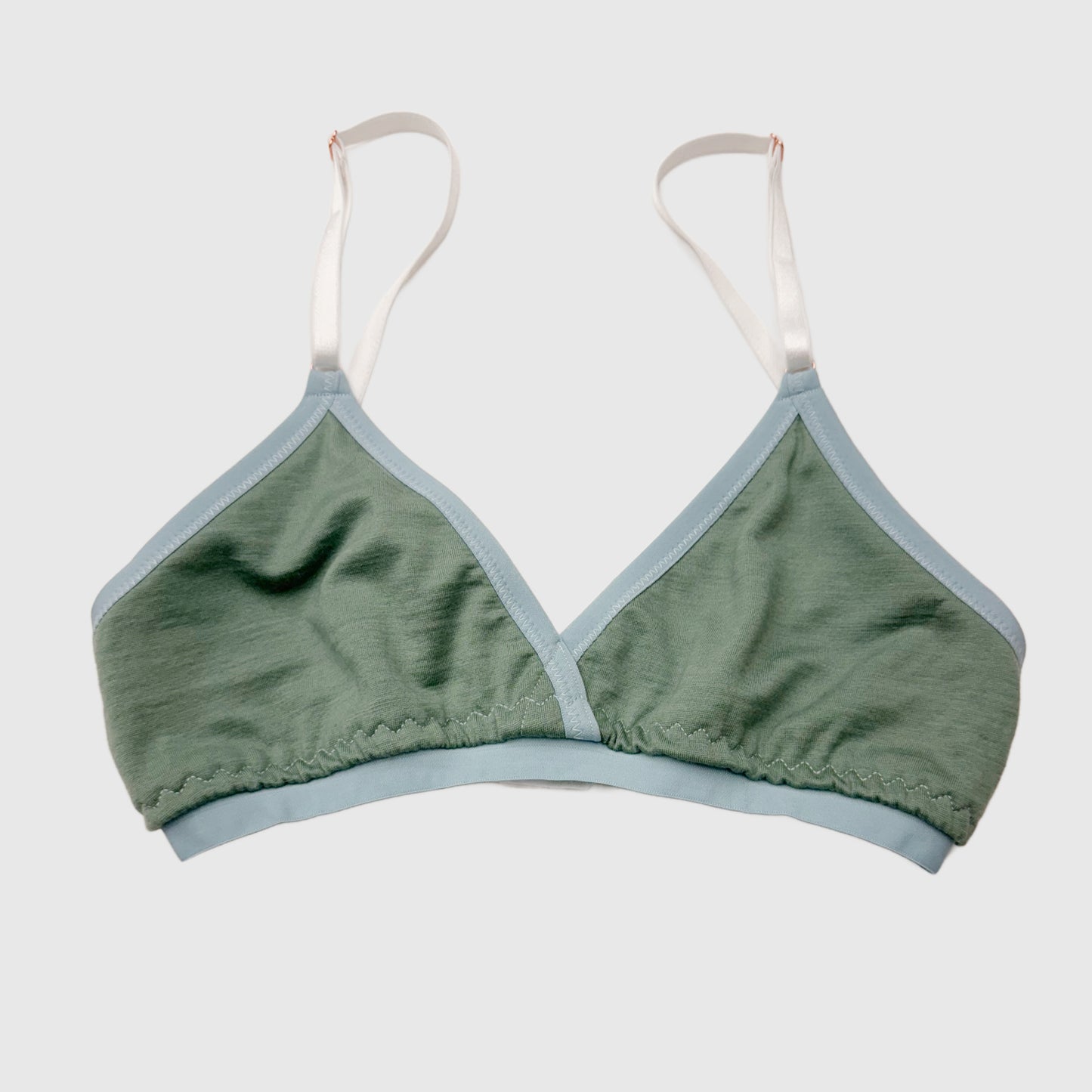 Merino wool bra Small/Medium Sage Green | Handmade in Canada merino wool intimates