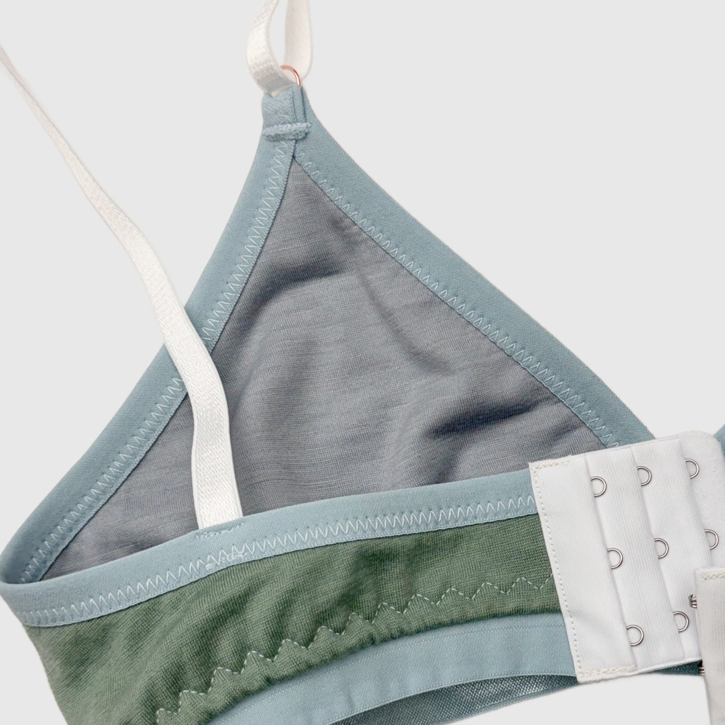 Merino wool bra Small/Medium Sage Green | Handmade in Canada merino wool intimates