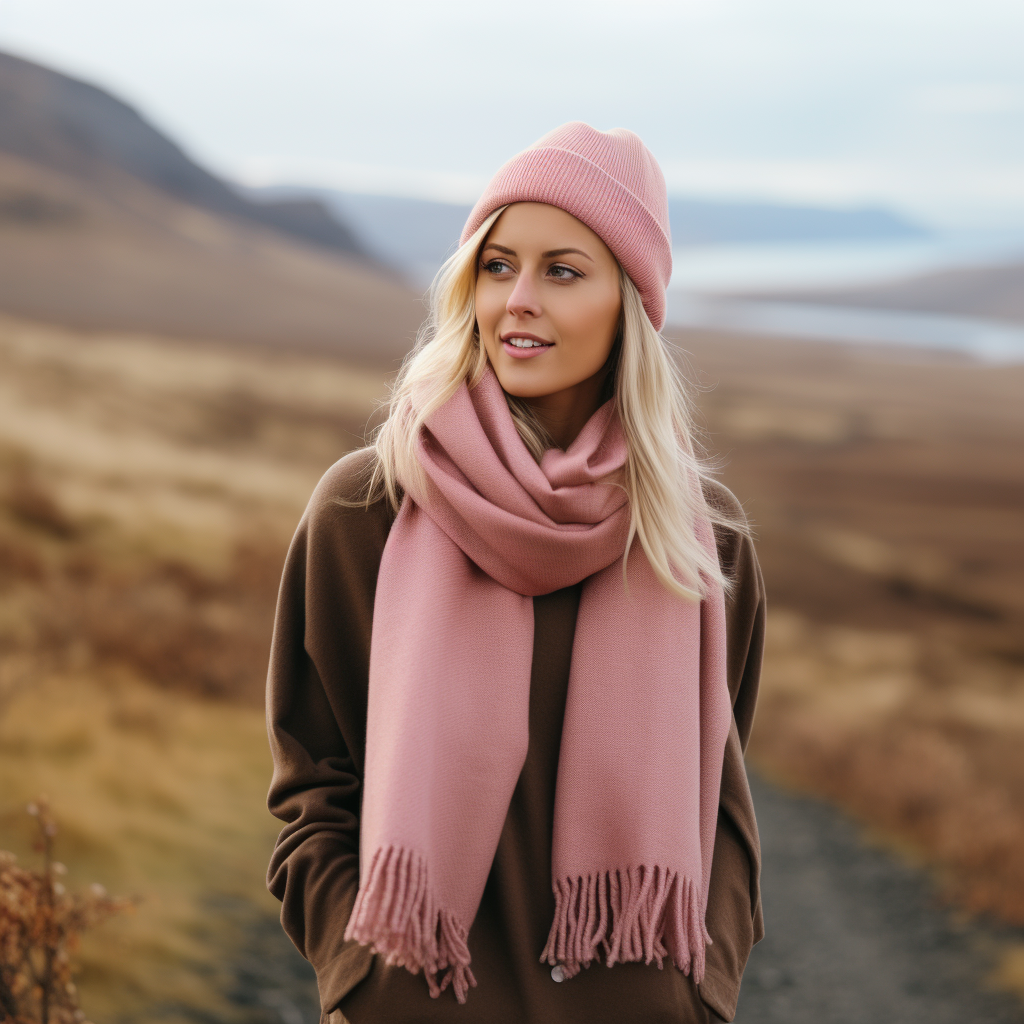 Lambswool long winter scarf | Shop 100% pure wool scarves Canada