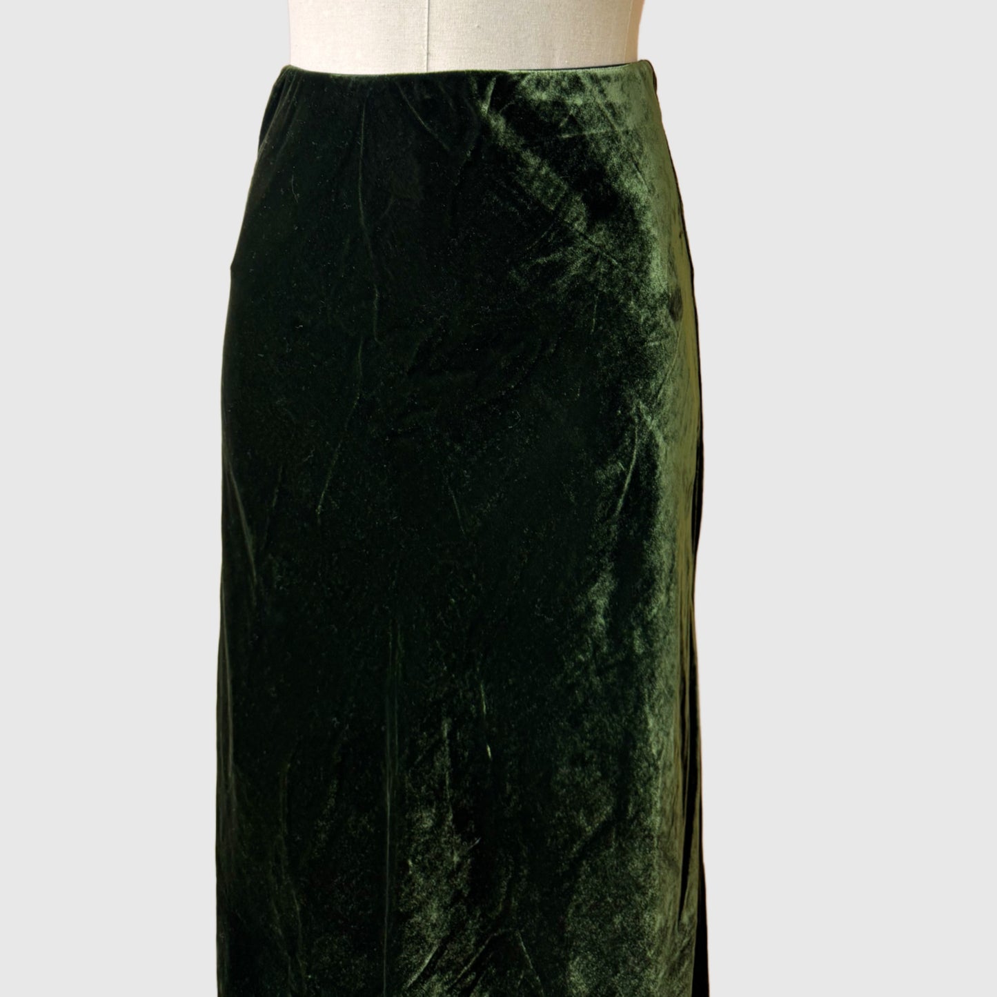 Long Mermaid Skirt in crushed silk velvet | Evening skirt in natural Mulberry Silk