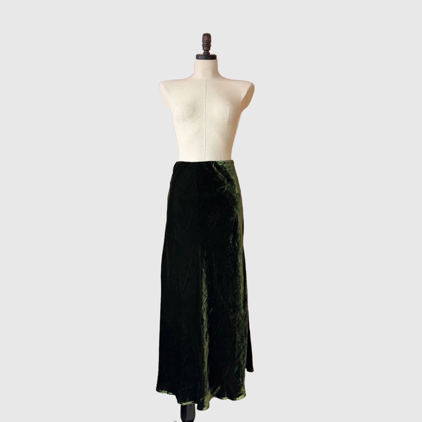 Long Mermaid Skirt in crushed silk velvet | Evening skirt in natural Mulberry Silk