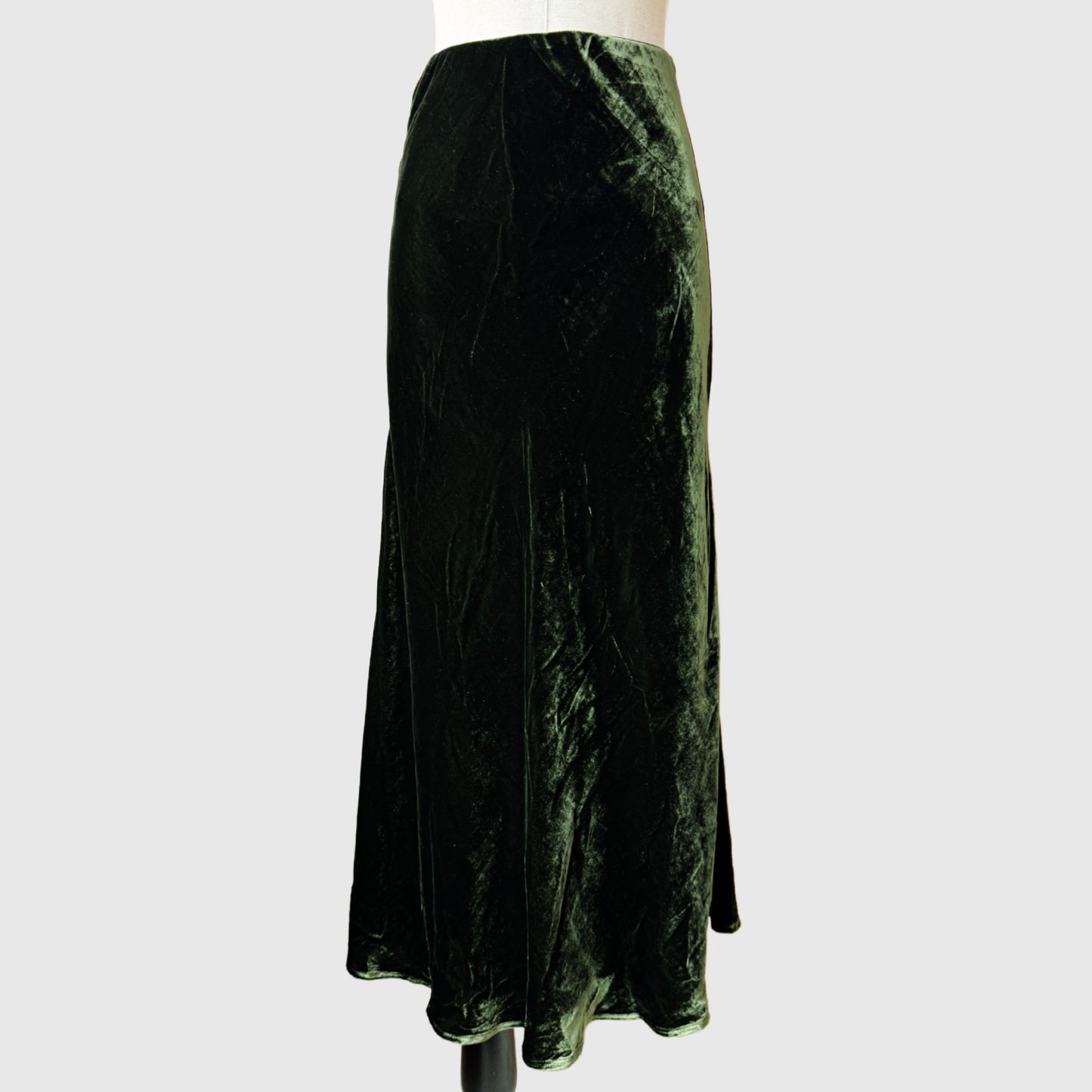 Long Mermaid Skirt in crushed silk velvet | Evening skirt in natural Mulberry Silk