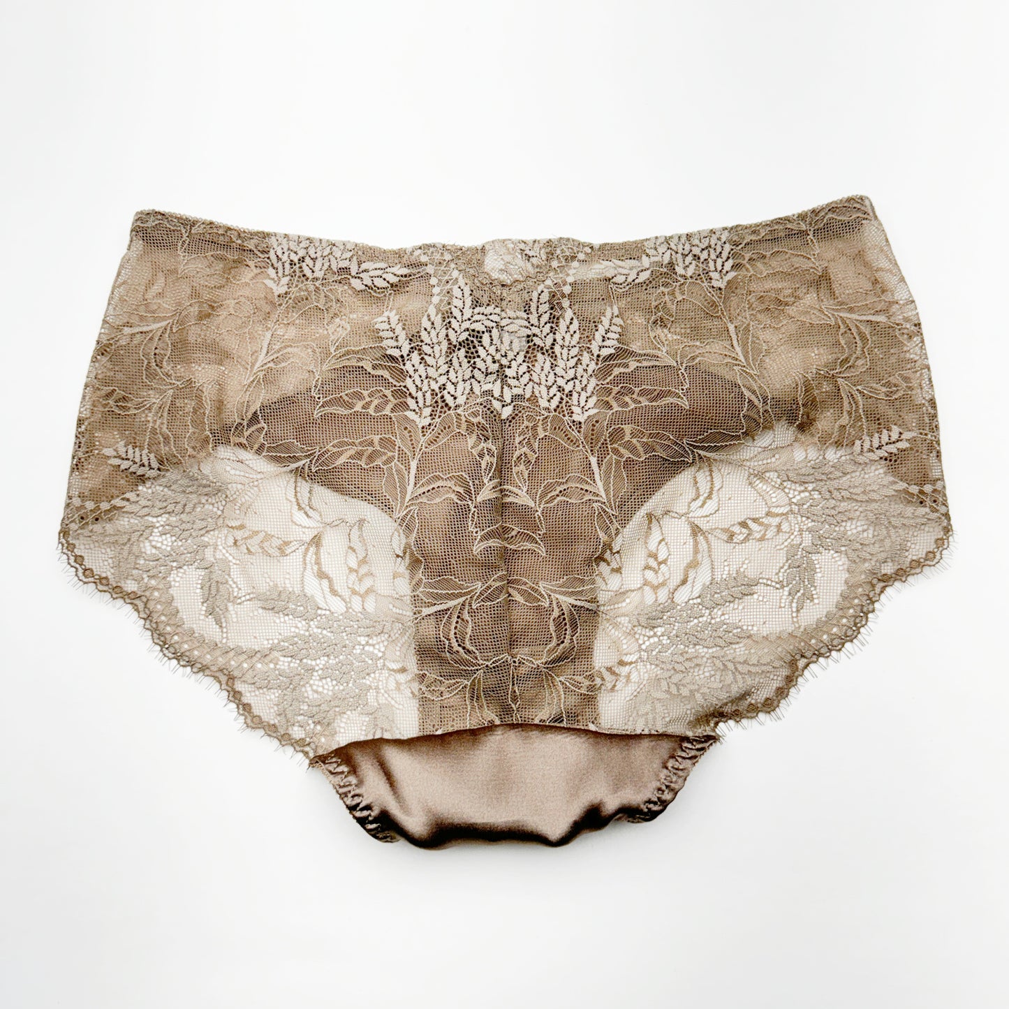 taupe beige silk underwear