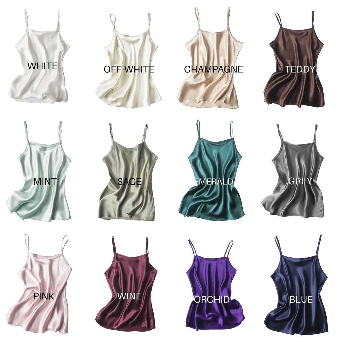 Natural Silk Camisole | 12 Colors | Women’s silk loungewear