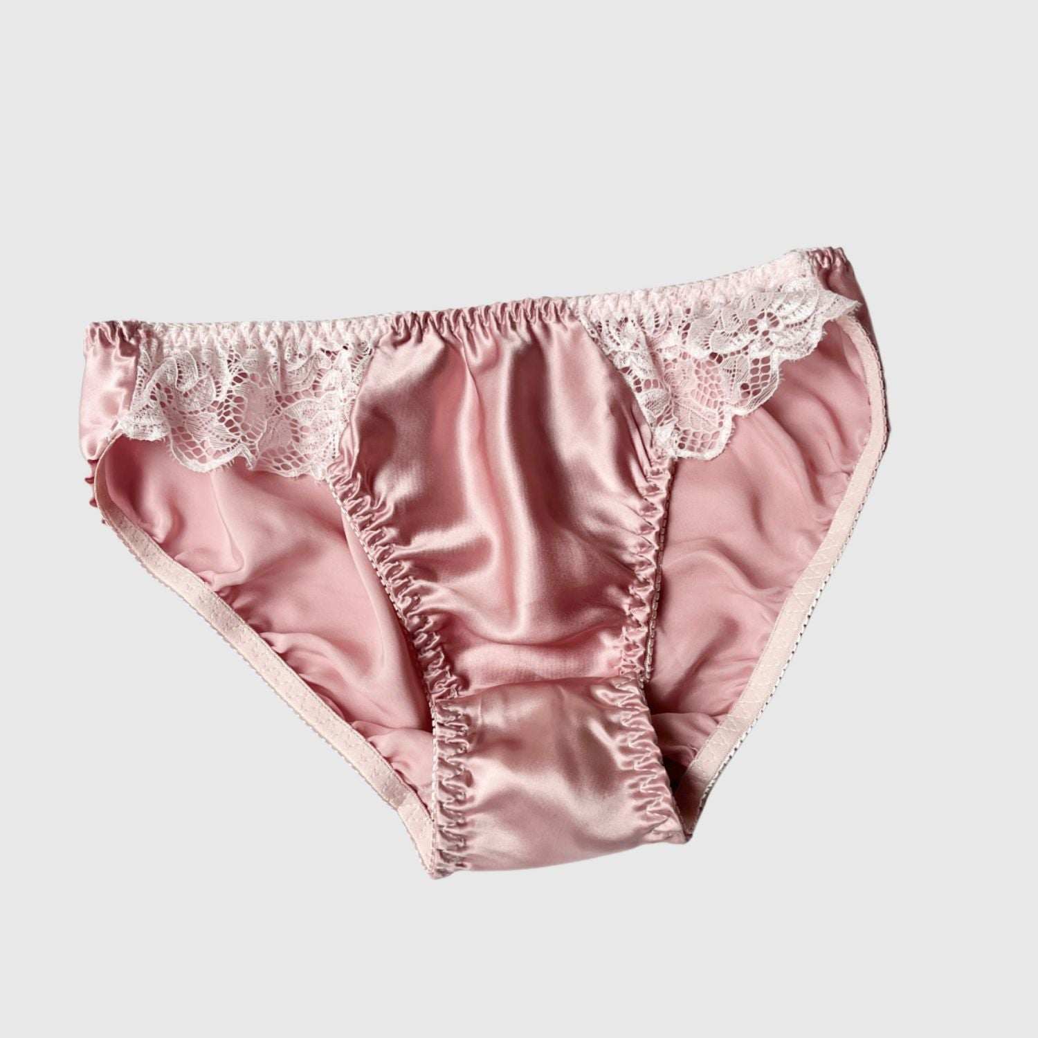 dusty rose natural silk bikini underwear, made in Canada women's silk lingerie
