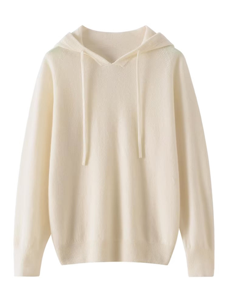 Cashmere knit hooded top | 15 Colors
