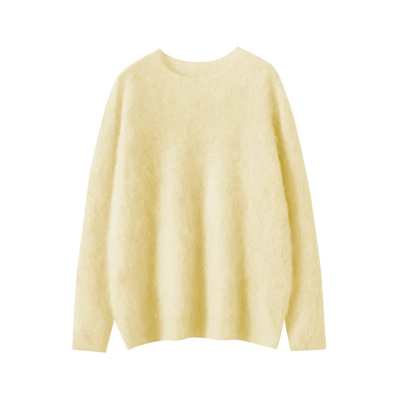 Yellow Brushed cashmere pullover top | Med/Large