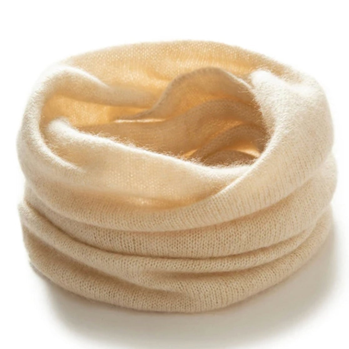 Off white Natural 100% cashmere neck warmer, shop Canada cashmere clothes, scarves, shawls