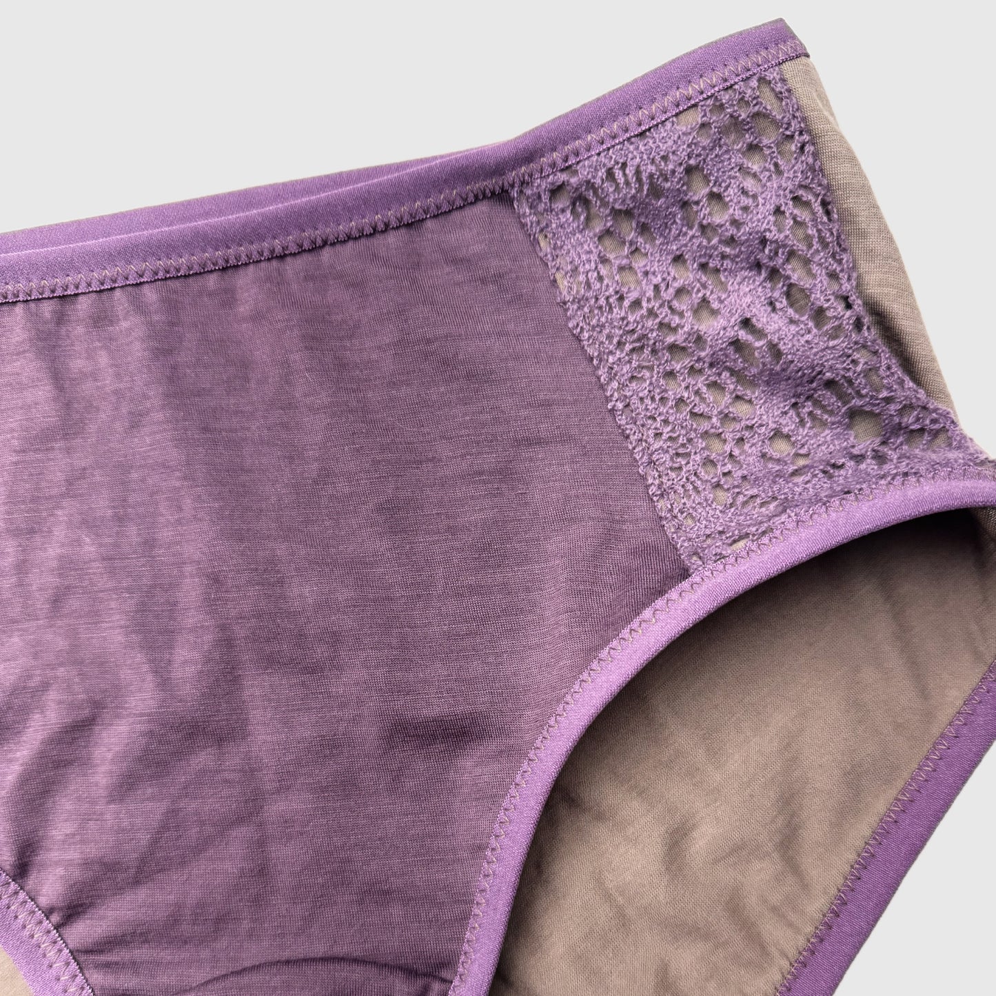 Grey Purple Merino Wool hipster brief Small | Ready-To-Ship