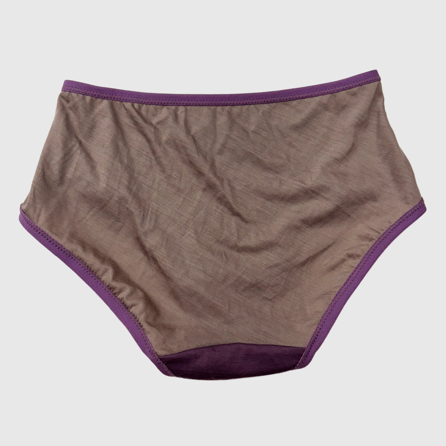 Grey Purple Merino Wool hipster brief Small | Ready-To-Ship