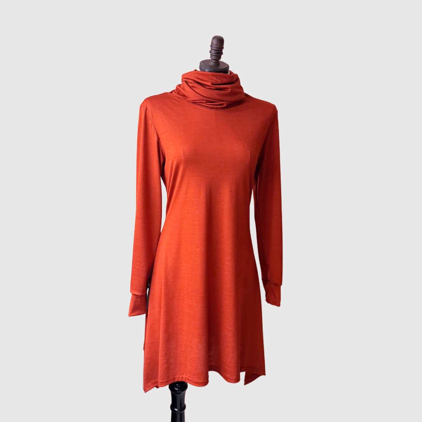 Oversized cowl tunic in merino wool or organic cotton