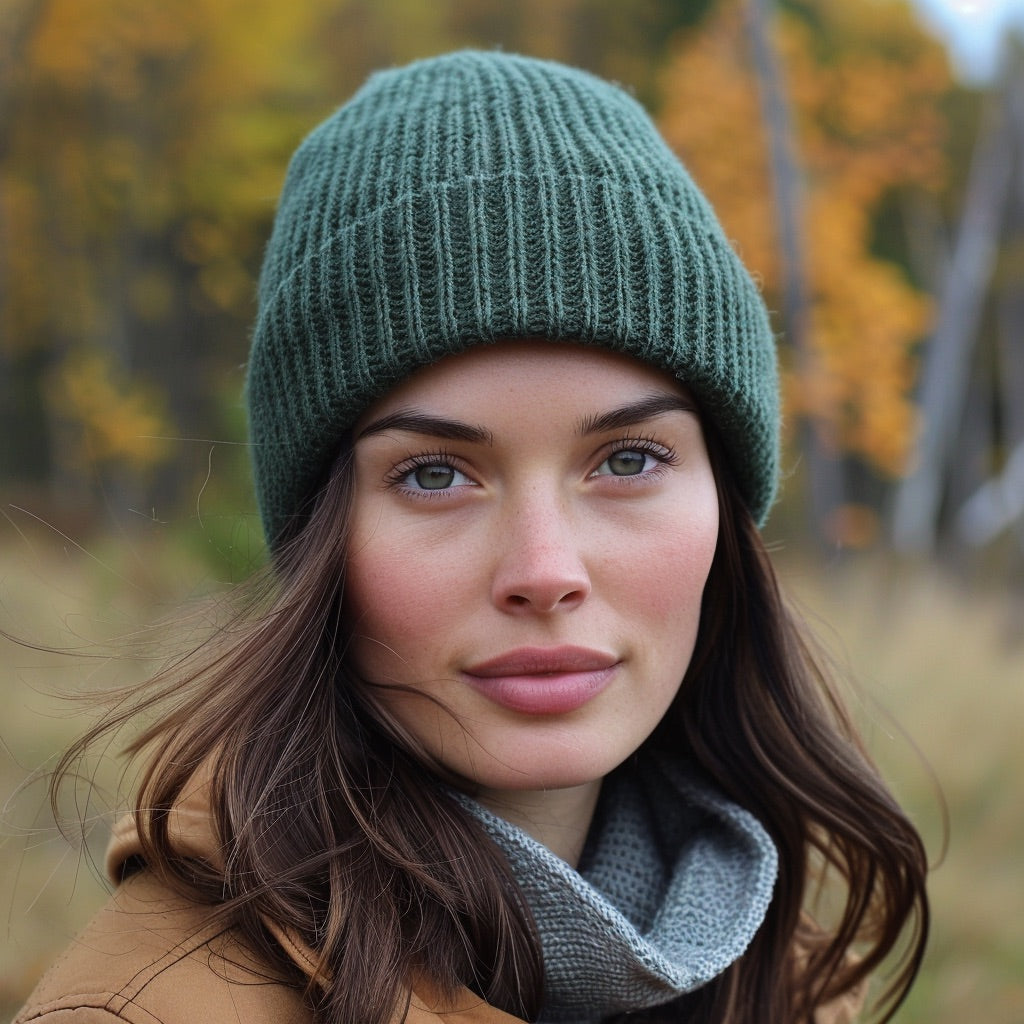 Green wooly hat online