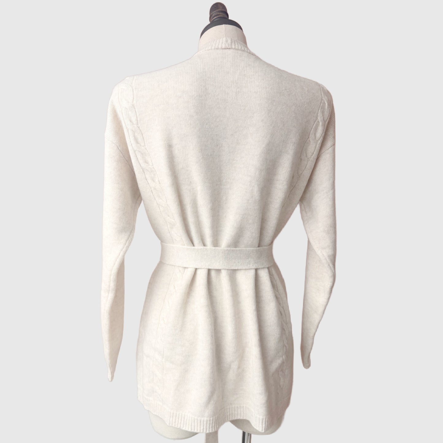 Belted merino wool cardigan with pockets | 3 Colors | Women's wool knitwear