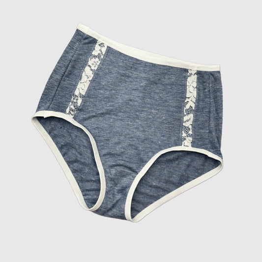 Made-to-measure High waist linen french brief | Natural linen underwear for women