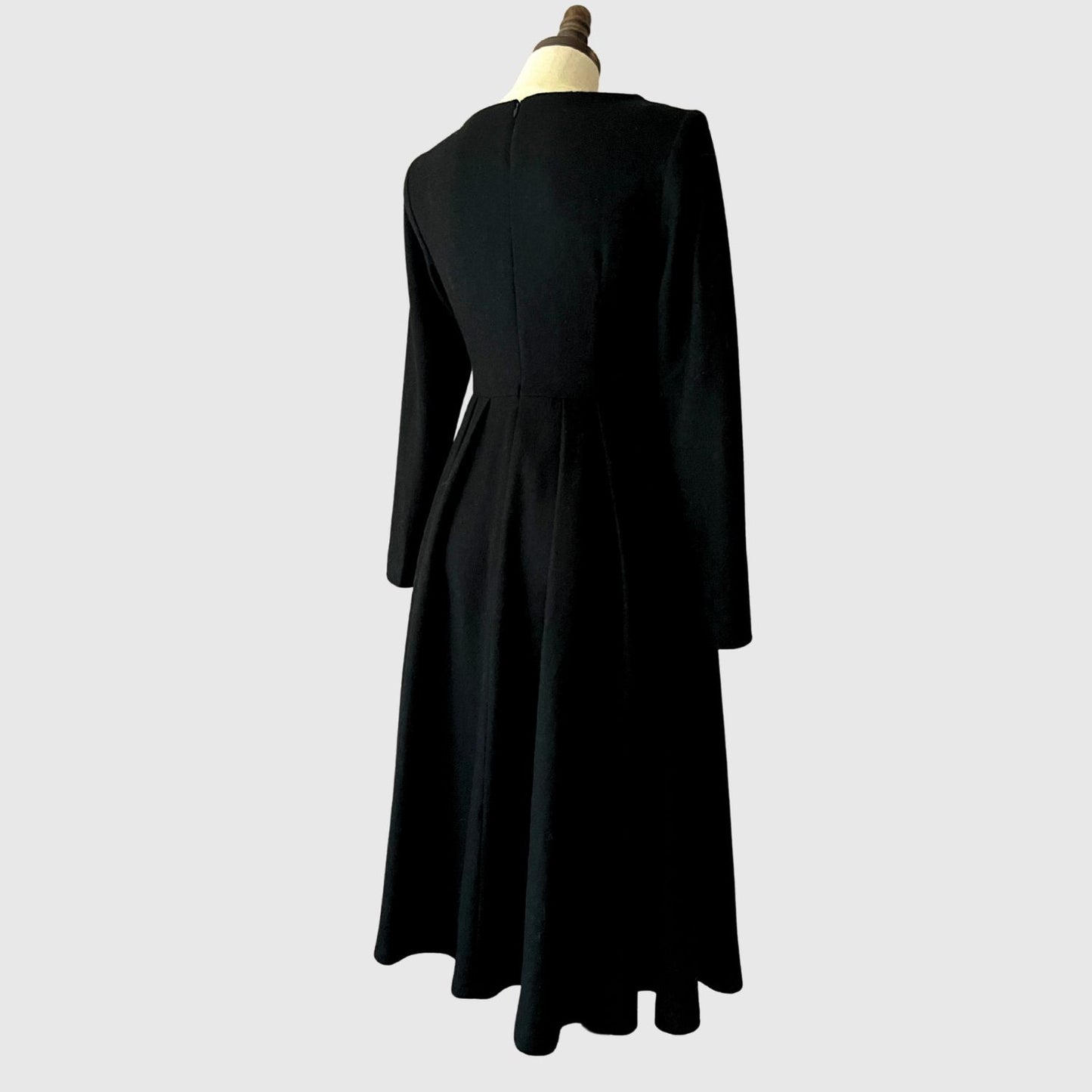 long pleated wool dress