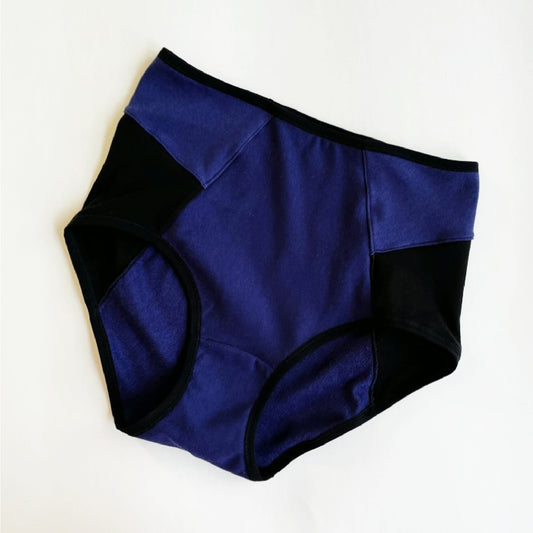 Navy Blue Black Organic cotton french brief | Made to measure