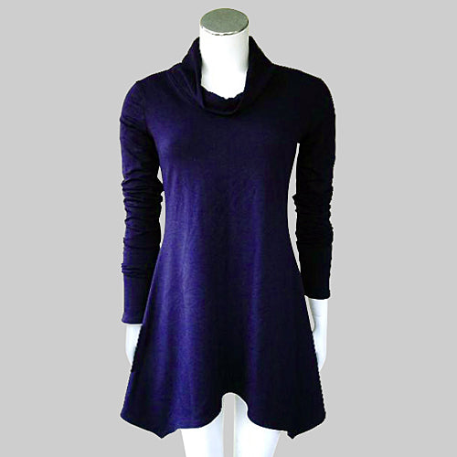 purple bamboo tunic | Women's tunic in organic cotton | Buy made in Canada organic clothing for women | Shop organic tunics and dresses from Canada | Econica