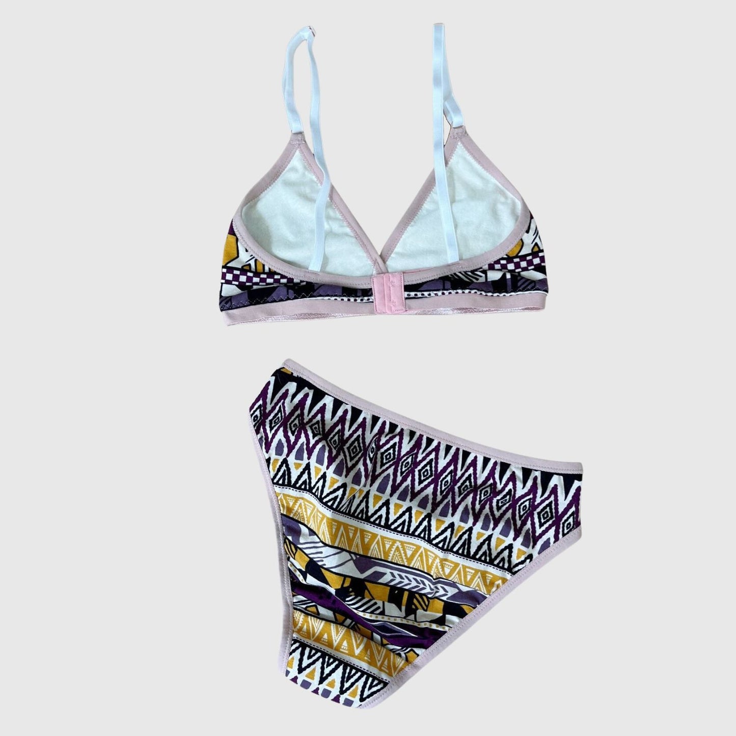 Purple pink Triangle bra panties set made in Canada | Shop Canadian made lingerie
