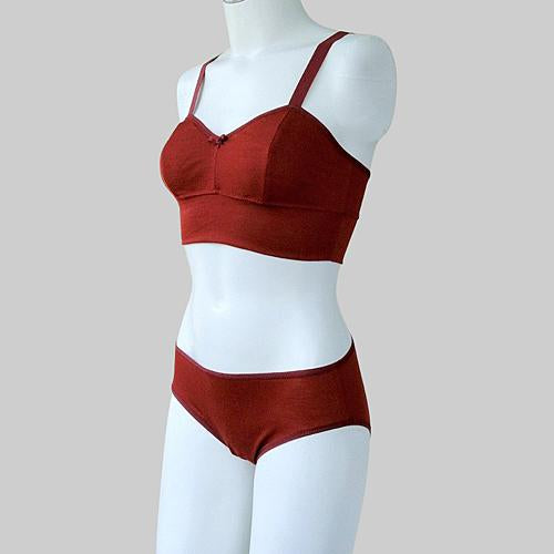 Red merino wool panties | Shop merino wool lingerie made in Canada