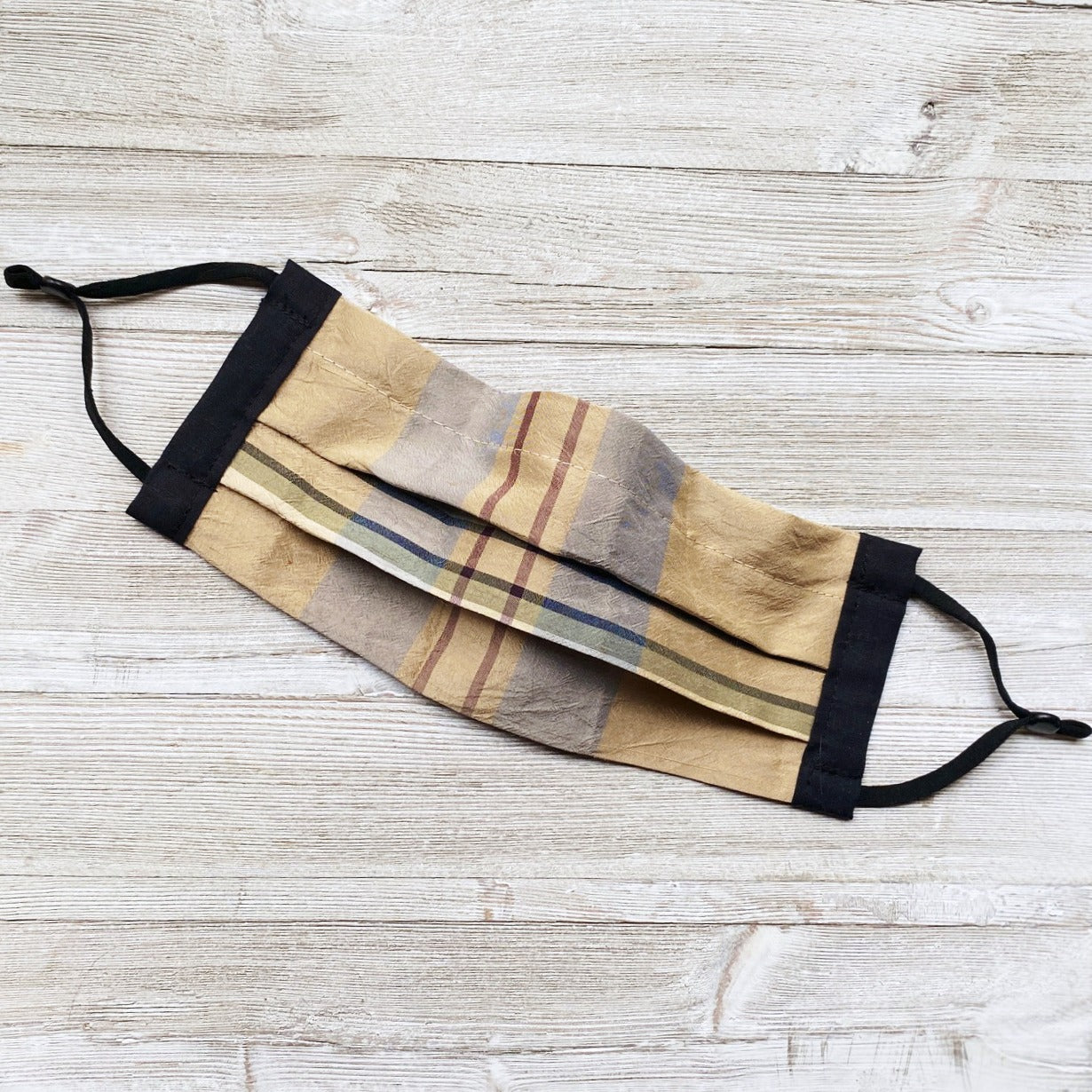 plaid face mask silk