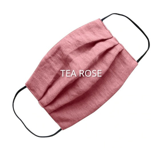 Blush pleated linen face masks | | Shop cotton face masks from Canada | organic cotton facemasks shop