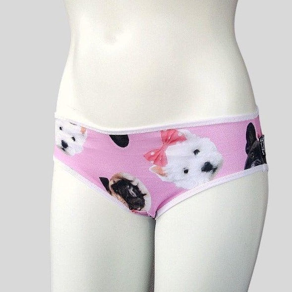 Cotton underwear brief with dog print